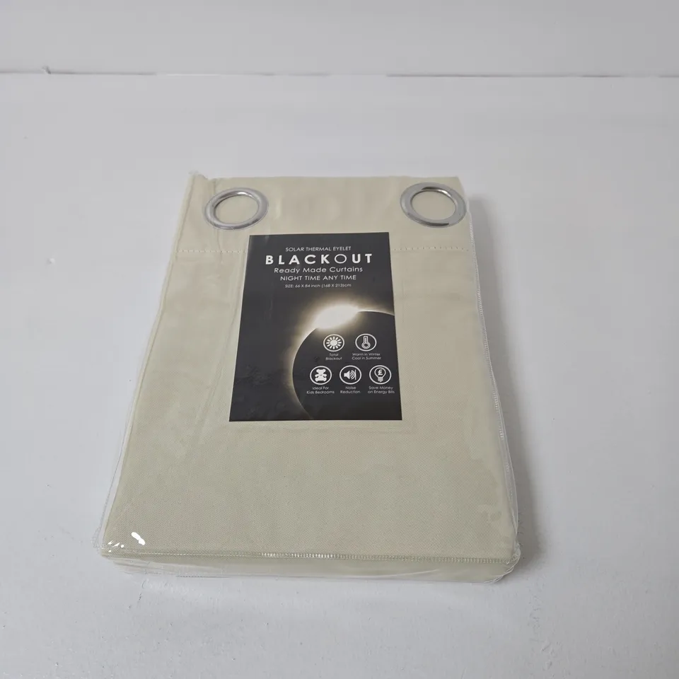 BEIGE BLACKOUT CURTAIN PANEL WITH EYELETS – 65 X 84 IN (165 X 213 CM)