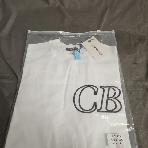 COLE BUXTON WHITE T-SHIRT - UK SIZE S, TAG ATTACHED