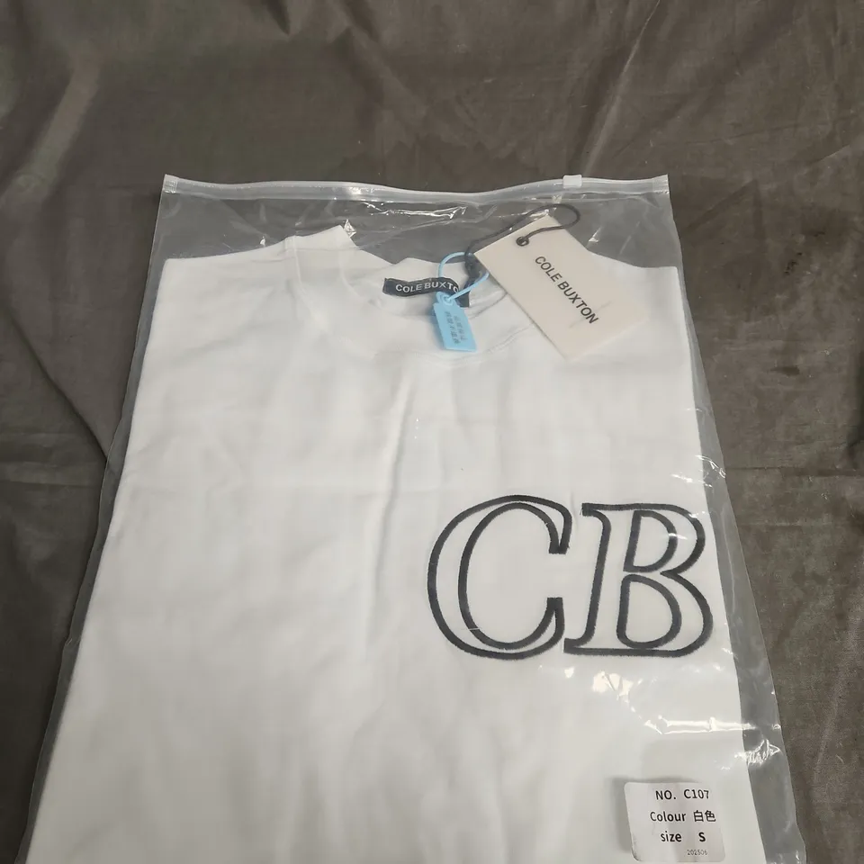 COLE BUXTON WHITE T-SHIRT - UK SIZE S, TAG ATTACHED