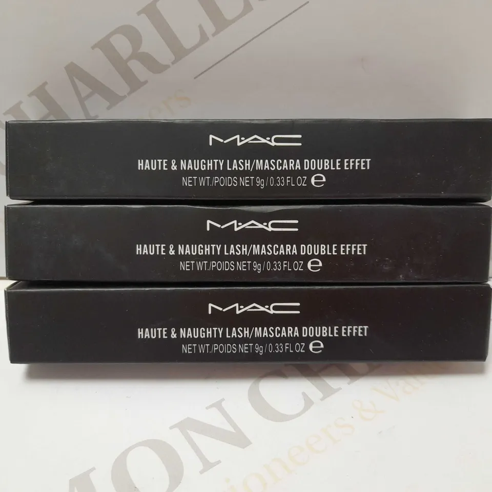 LOT OF 3 M.A.C HAUTE AND NAUGHTY LASH MASCARAS - BLACK 