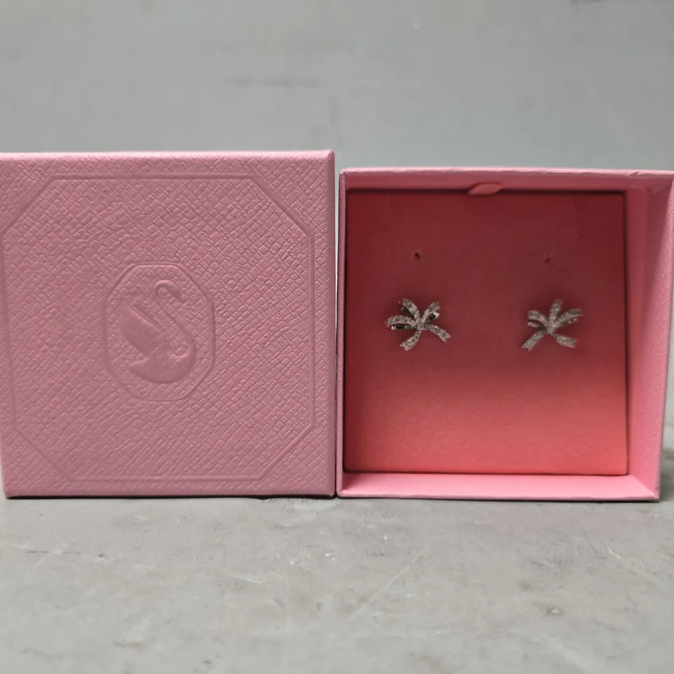 BOXED SWAROVSKI BOW TIE EARRINGS 
