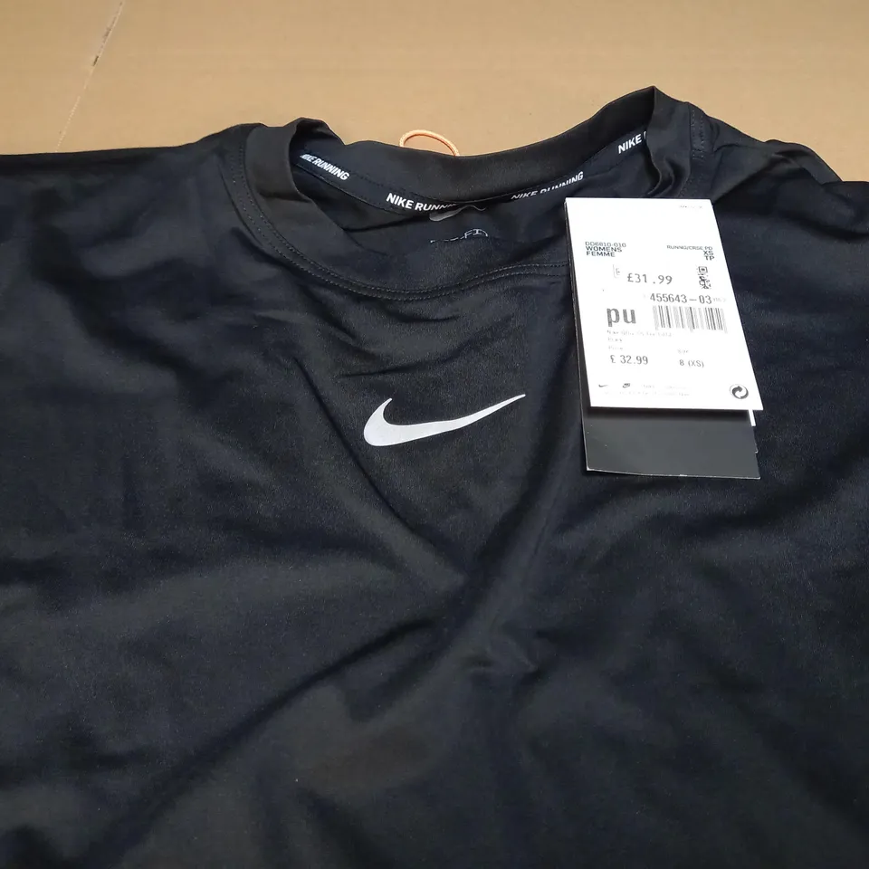 NIKE WOMENS RUNNING SHIRT IN BLACK - XS