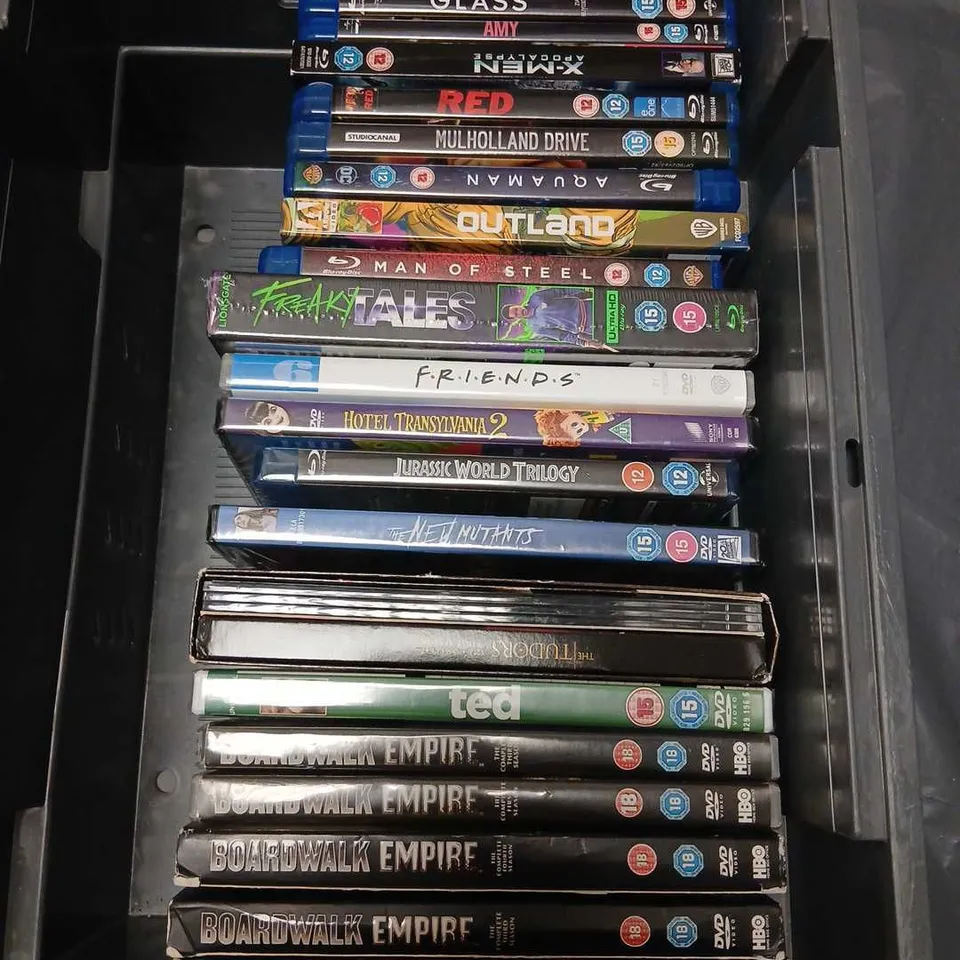 APPROXIMATELY 20 ASSORTED DVDS AND BLU RAYS TO INCLUDE; AMY, BOARDWALK EMPIRE, RED AND GLASS