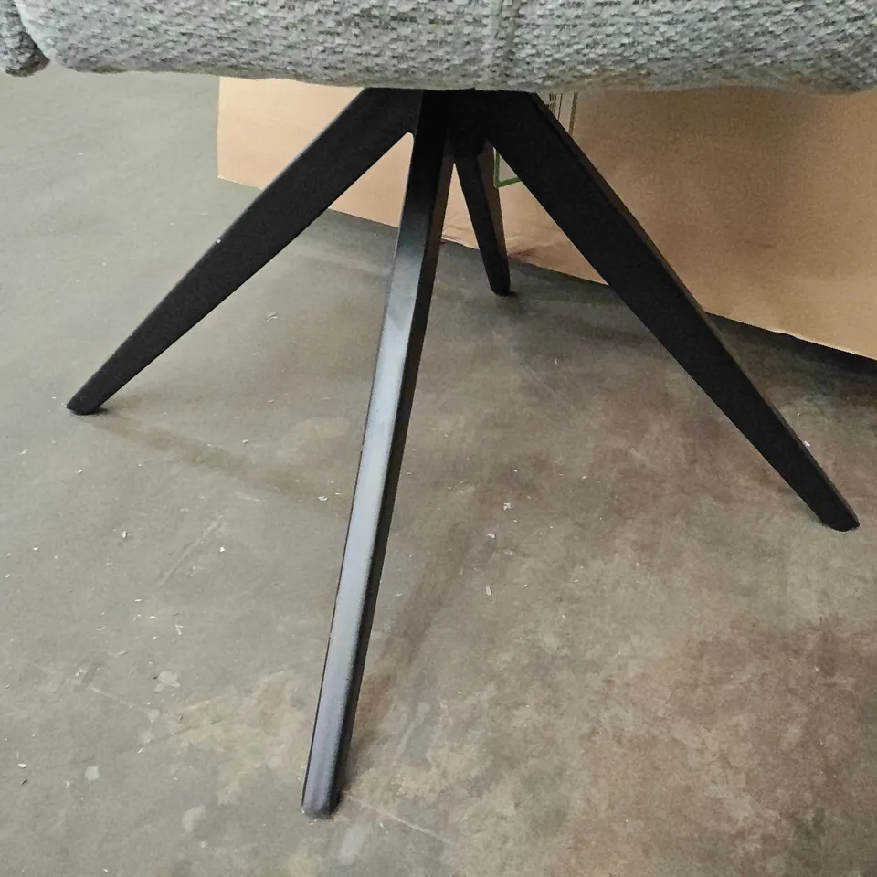 LIGHT GREY FABRIC 360 ROTATION CHAIR ON BLACK METAL BASE