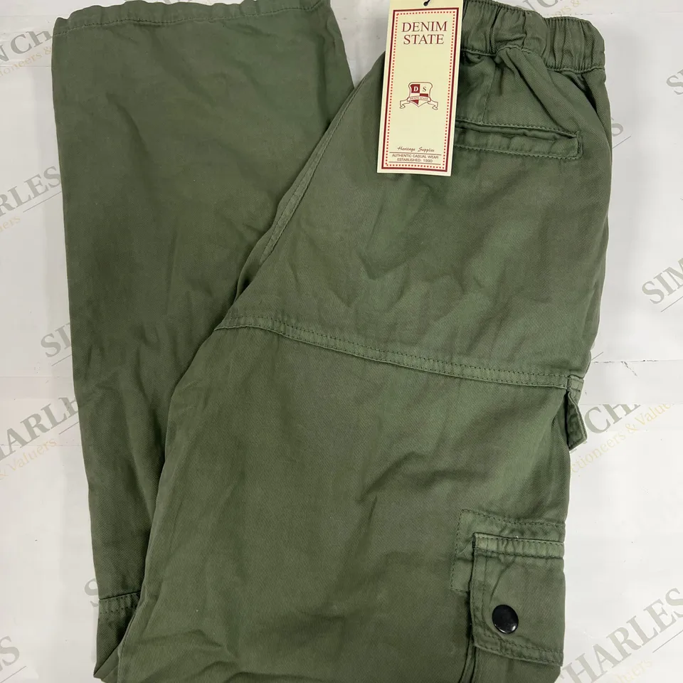 DENIM STATE DRAWSTRING CARGOS IN KHAKI SIZE 6