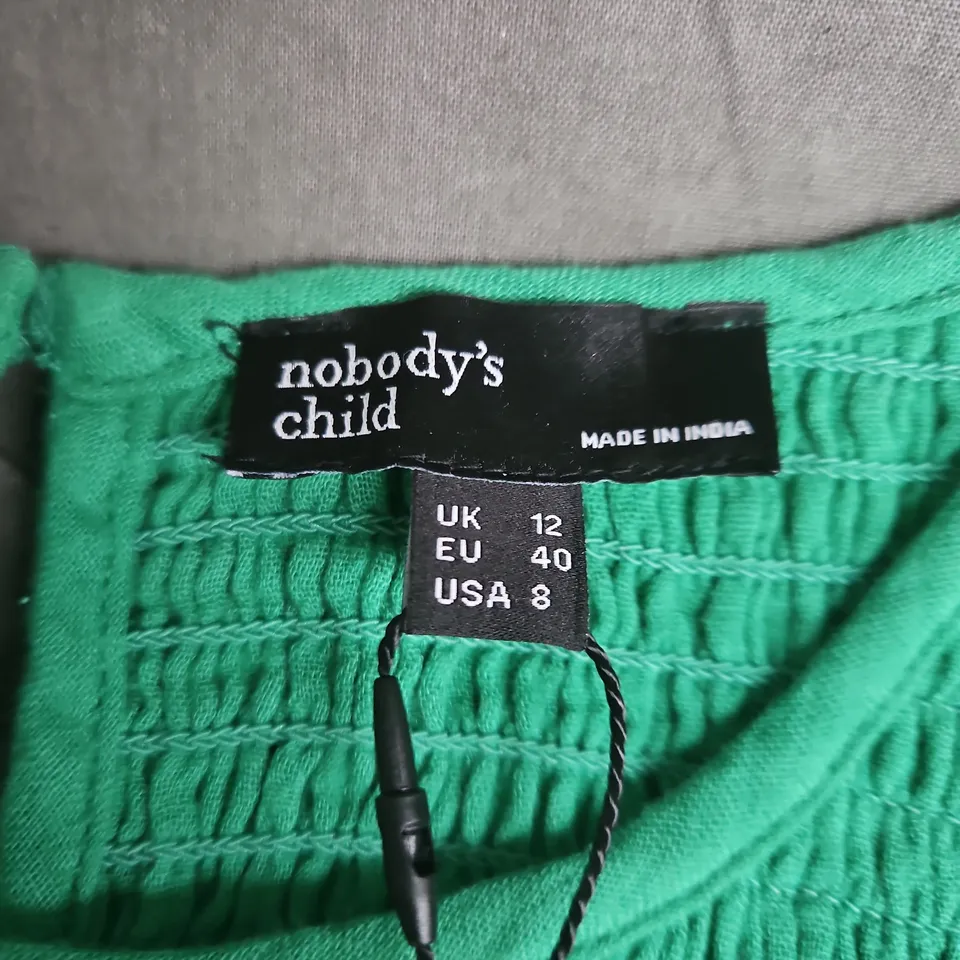 NOBODY'S CHILD GREEN SLEEVELESS CHARLIE MINI DRESS – UK 12 (EU 40, USA 8)