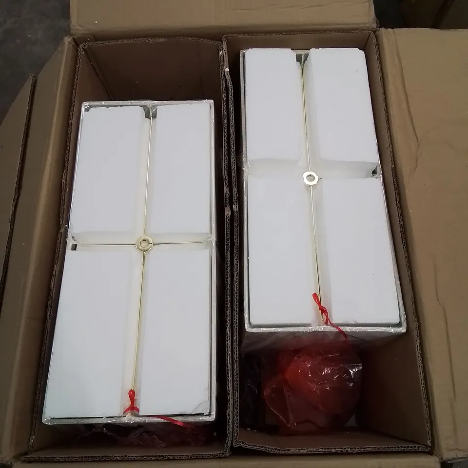 BOXED ANGELINEA SET OF 2 WHITE AND GOLD TABLE LAMP SET