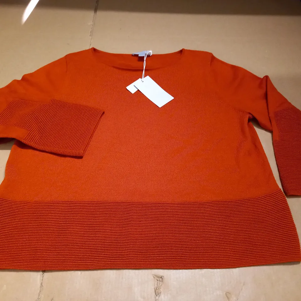COS MERINO WOOL TOP IN BURNT ORANGE - EUR S