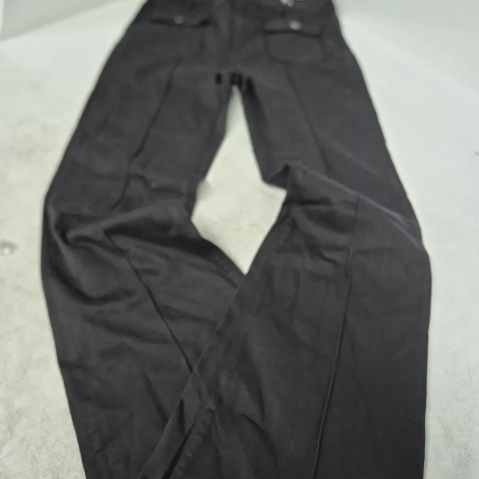 DONNA IDA WOMEN'S BOOTCUT JEANS - BLACK DENIM, PATCH POCKET, UK 32
