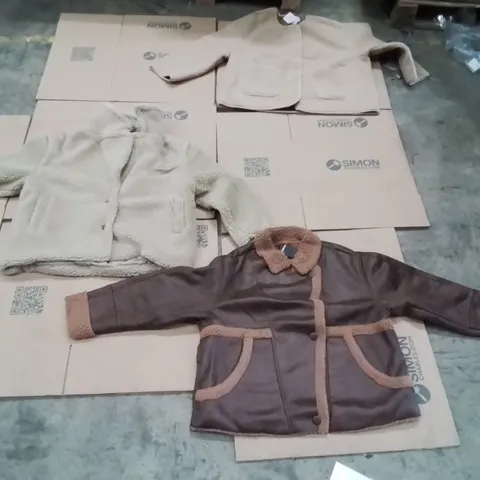 PALLET OF BRAND NEW WOMENSQUALITY DESIGNER CLOTHES APPROXIMATELY 140 TO INCLUDE;SIMPLY BE BORG JACKET,SIMPLY BE BORG JACKET,JD WILLIAMS AVIATOR JACKET