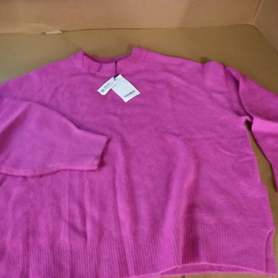 PULL AND BEAR PINK KNITTED JUMPER - EUR L
