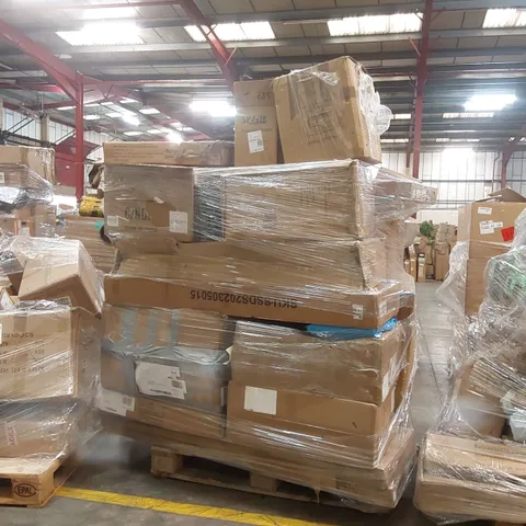 PALLET CONTAINING A LARGE QUANTITY OF ASSORTED CONSUMER PRODUCTS INCLUDING: VANITY MIRROR, AIR FRYER, FOOD PROCESSOR, HAND TRUCK ECT