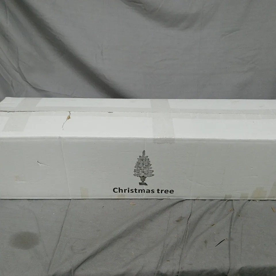 BOXED FROSTED SMALL CHRISTMAS TREE WITH POT AND STAND
