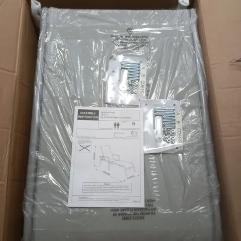 BOXED SET OF 2 ADJUSTABLE LOUNGERS - COLLECTION ONLY