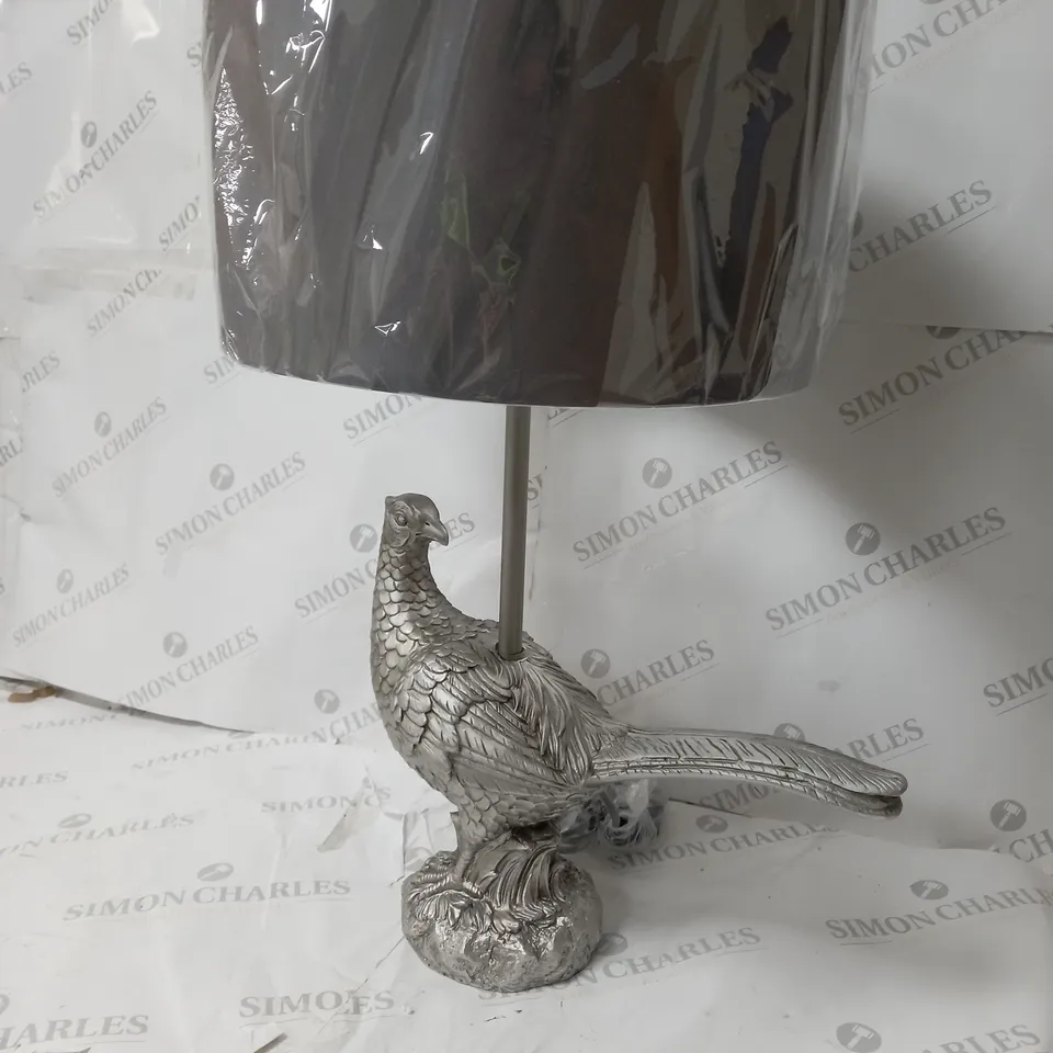 ALISON CORK ANIMAL TABLE LAMP - SILVER PHEASANT