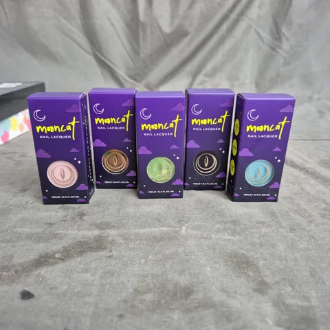 LOT OF 5 MOONCAT NAIL LACQUERS ASSORTED COLOURS - 12ML