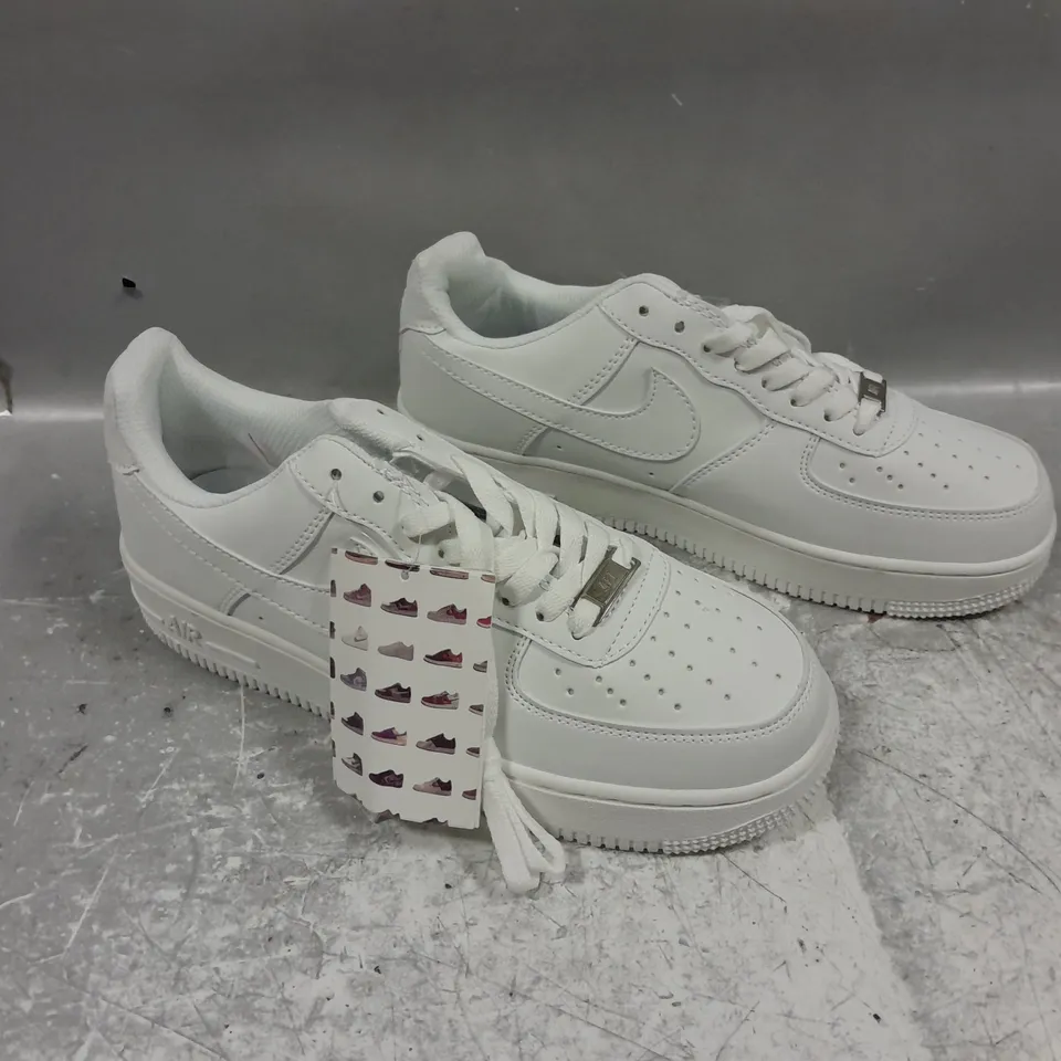 UNBOXED PAIR OF NIKE AIR FORCE 1 ALL WHITE UK 7 