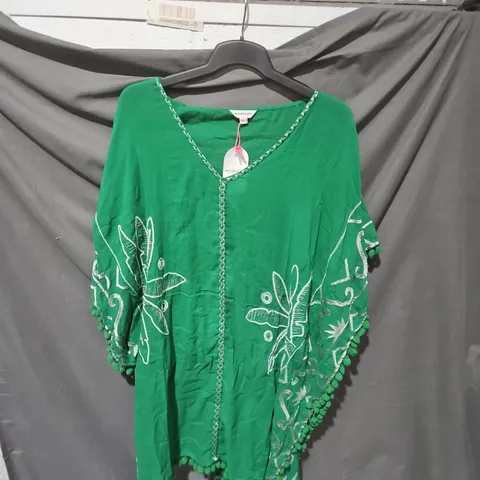 MONSOON GREEN BEACH KAFTAN / COVER-UP – WOMEN'S, MEDIUM
