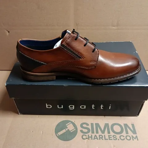 BUGATTI COGNAC BROWN LEATHER DRESS SHOES – UK 7 