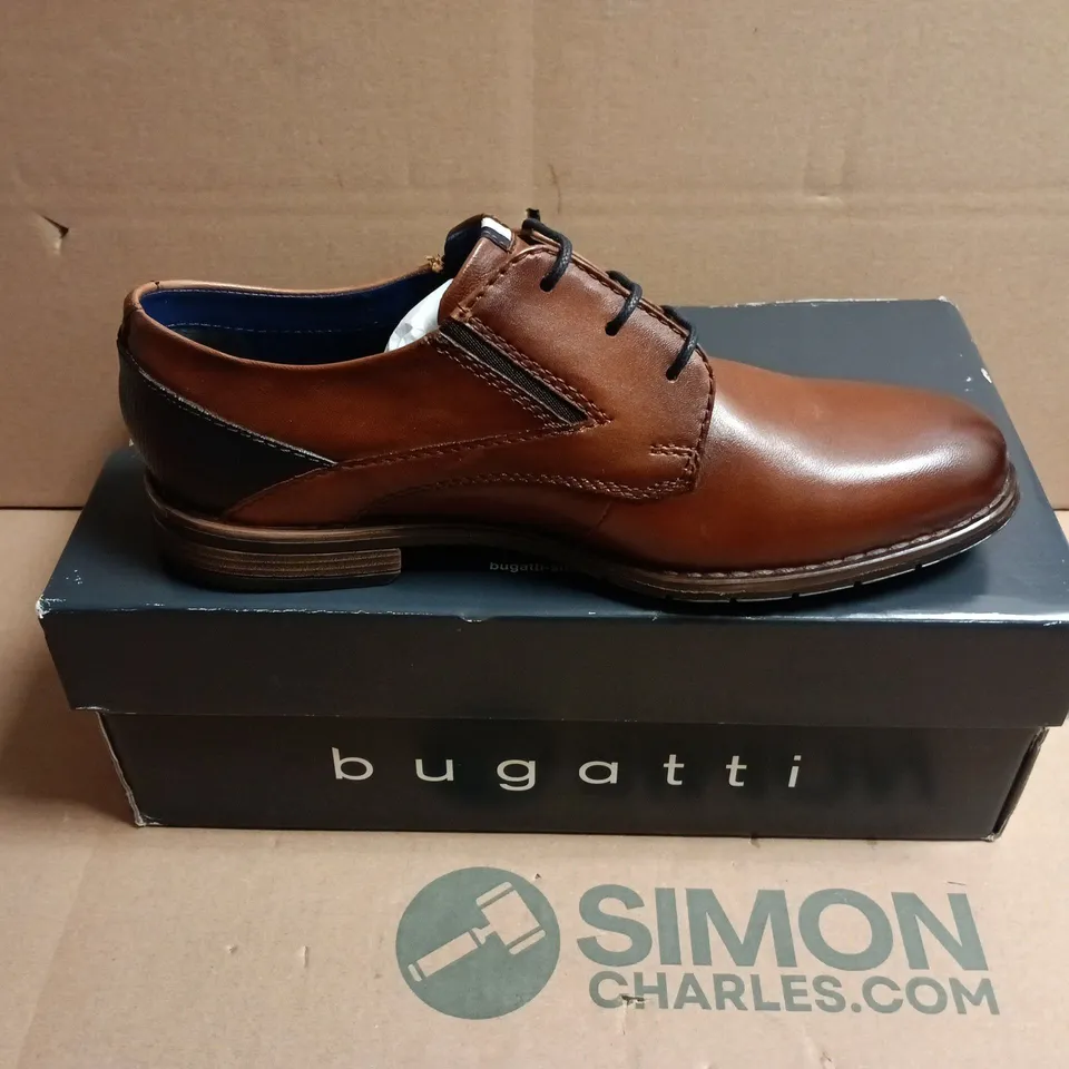 BUGATTI COGNAC BROWN LEATHER DRESS SHOES – UK 7 