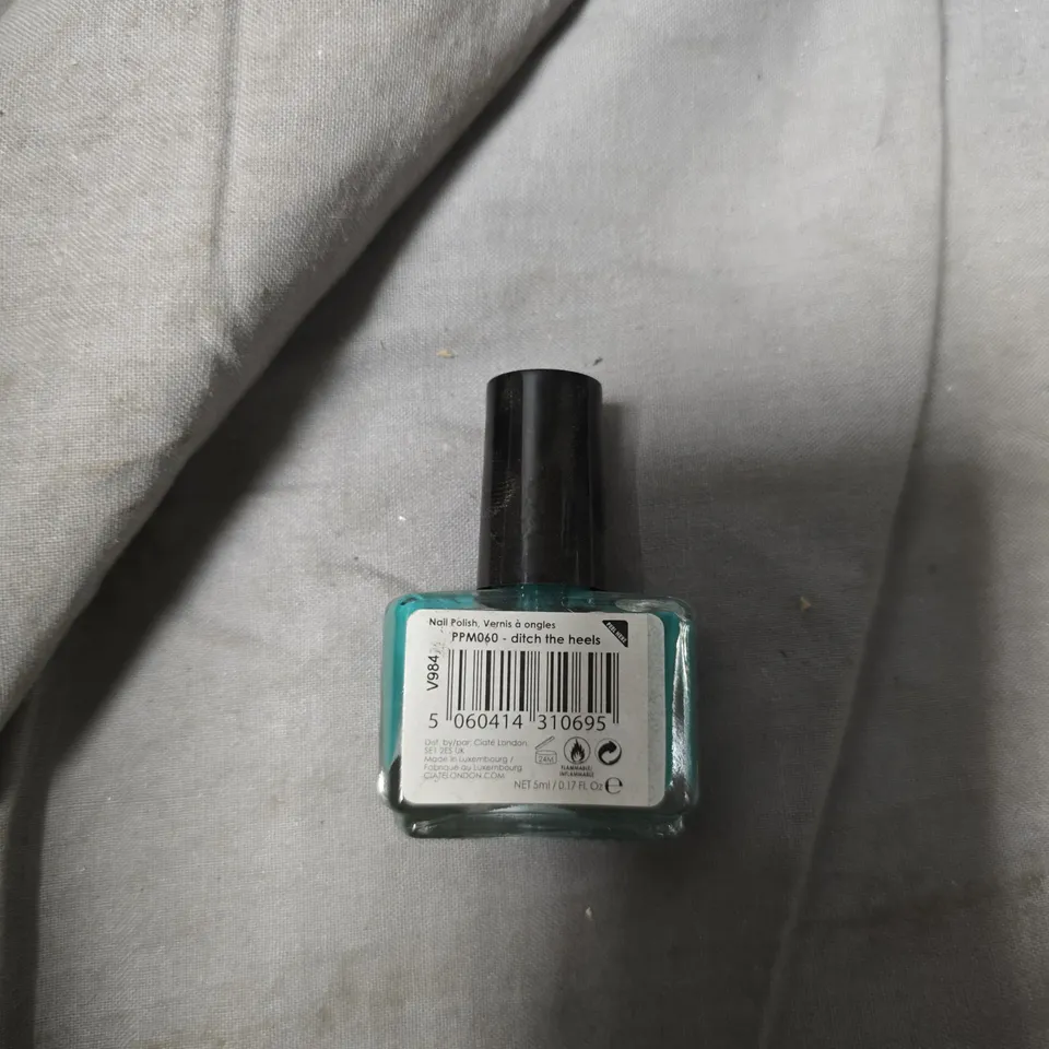 CIATÉ LONDON MINI NAIL POLISH – DITCH THE HEELS (TEAL) – BOX OF 5ML MINI BOTTLES