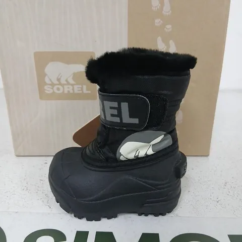 SOREL SNOW COMMANDER TODDLER BOOTS, BLACK – UK 3.5