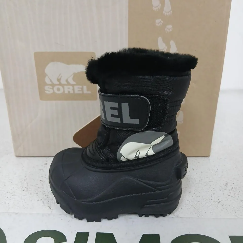 SOREL SNOW COMMANDER TODDLER BOOTS, BLACK – UK 3