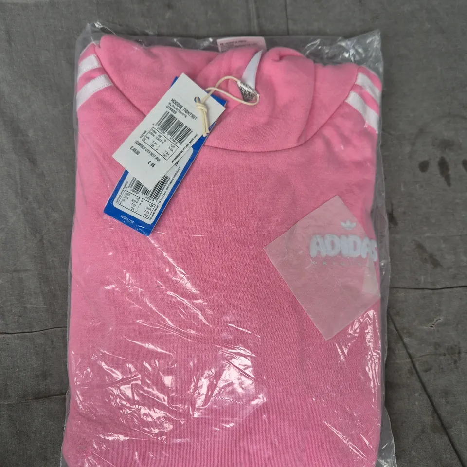 ADIDAS HOODIE TIGHTSET PINK/WHITE, KIDS' UK 7-8Y