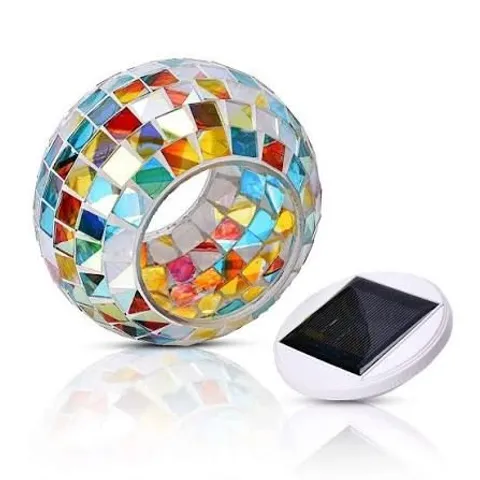 GARDEN REFLECTIONS COLOUR CHANGING 20CM MOSAIC BATTERY OPERATED GLOBE LIGHT