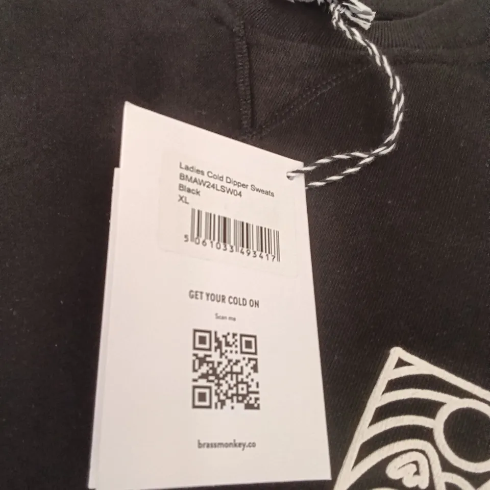 BOX TO CONTAIN BRASS MONKEY SWEATS - BLACK SIZE XL APPROXIMATELY 9