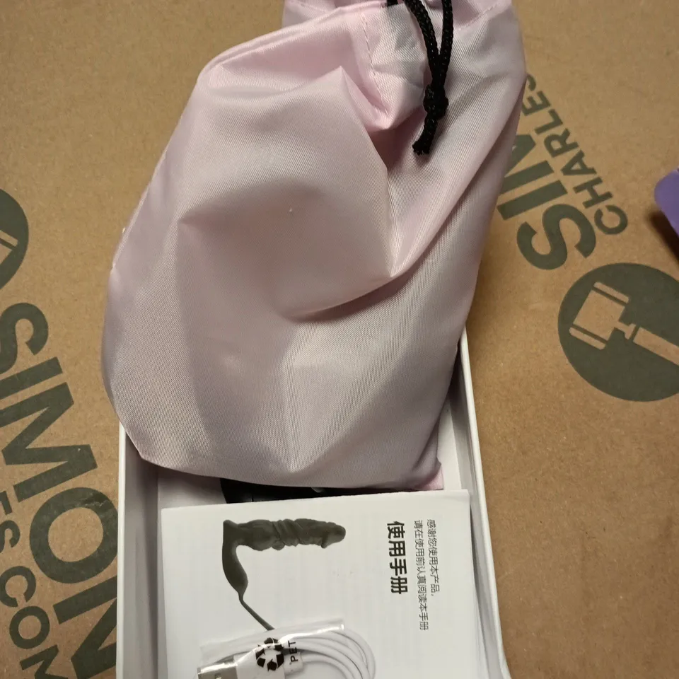 LOT OF 5 ASSORTED ADULT PLEASURE ITEMS TO INCLUDE SINFUL ANAL DOUCHE, LICKING MASSAGER AND BONDARA DILDO