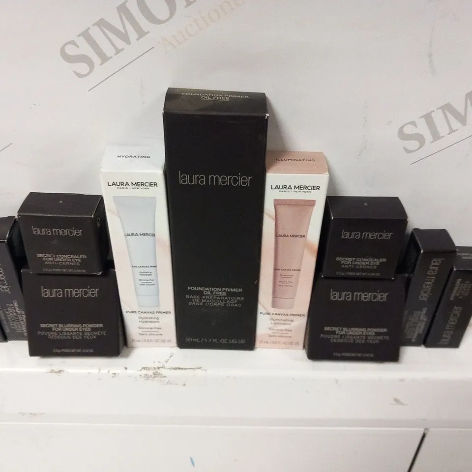 APPROXIMATELY 65 ASSORTED LAURA MERCIER COSMETICS TO INCLUDE; 