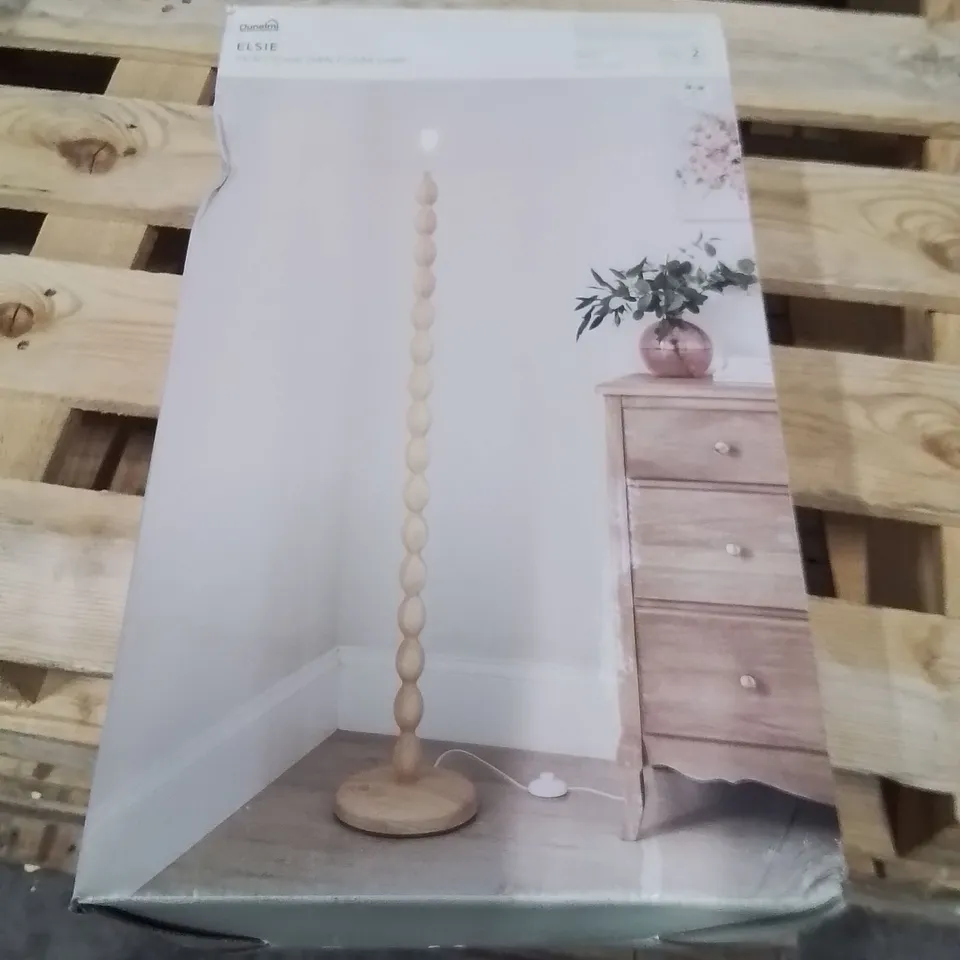 BOXED ELSIE FLOOR LAMP NATURAL WOOD