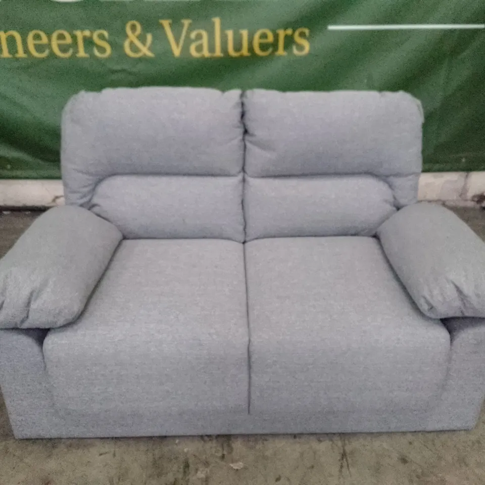 QUALITY DESIGNER 2 SEATER SOFA - GREY FABRIC 