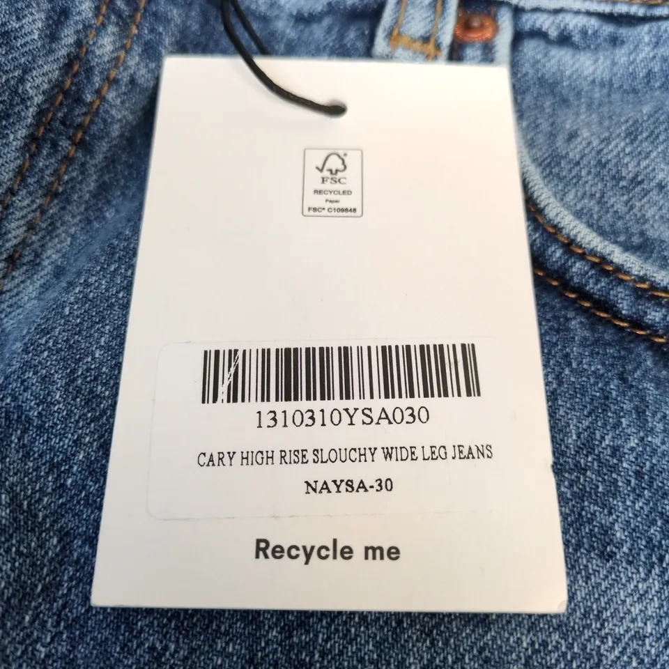 REFORMATION CARY HIGH RISE SLOUCHY WIDE LEG JEANS W30