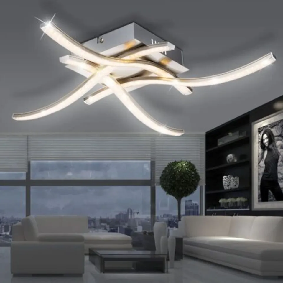 BOXED GLOBO JORNE CEILING INTERIOR & DOOR LIGHT LED SOURCE  MATTE NICKEL, 47W X  9H X 47L CM