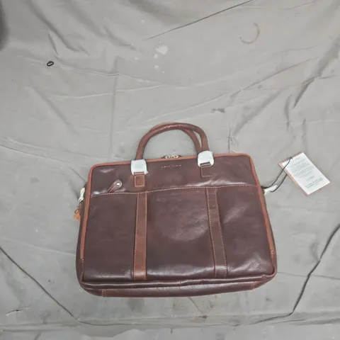 STILORD UNIKAT LEATHER BRIEFCASE – BROWN LEATHER LAPTOP/DOCUMENT BAG