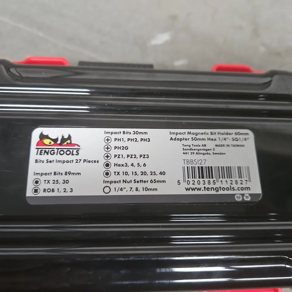 TENG TOOLS BITS SET – IMPACT 27 PIECES IN RED/BLACK CASE