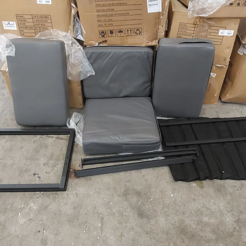 BOXED GREY FABRIC PADDED CHAIR (1 BOX)