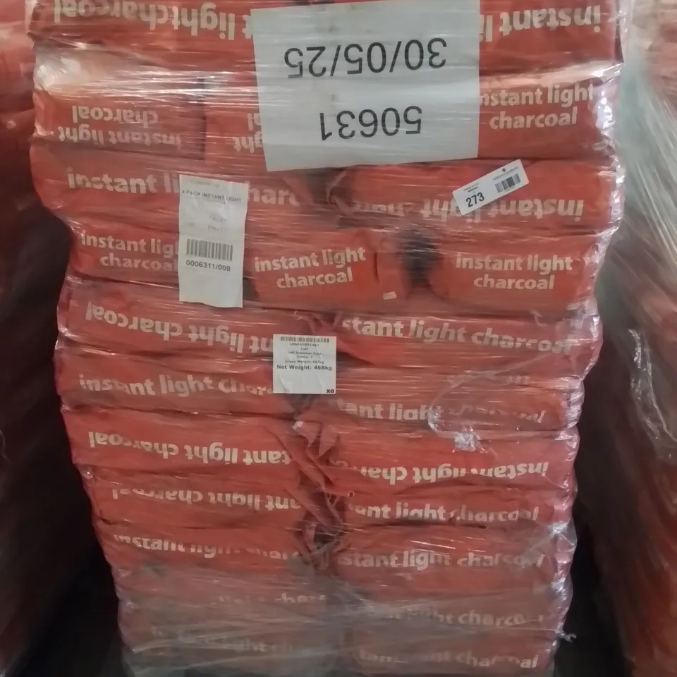 PALLET CONTAINING APPROXIMATELY 100 BRAND NEW 4 PACK INSTANT LIGHT CHARCOAL BAGS