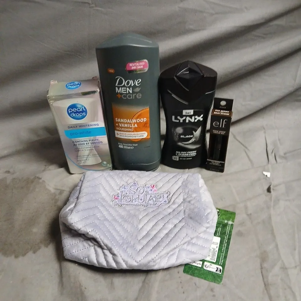 APPROXIMATEY 20 ASSORTED HEALTH AND BEAUTY PRODUCTS TO INCLUDE - LYNX SHOWER GEL - PEARL DROPS PRO-WHITE AND ELF WOW BROW TINTED GEL