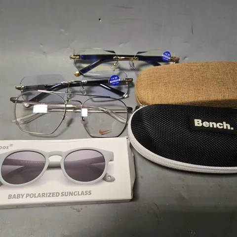 APPROXIMATELY 15 ASSORTED VISION CARE ITEMS TO INCLUDE - EYEWEAR GLASSES , CARRY CASES , SUN GLASSES ETC