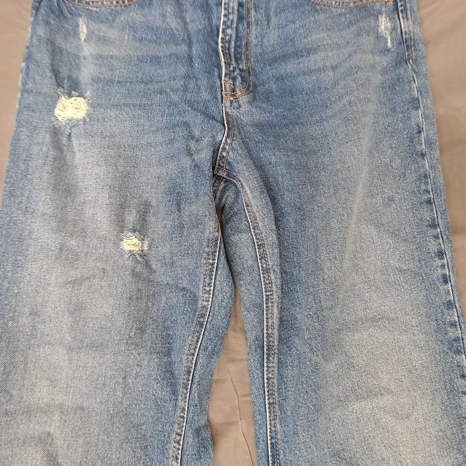 STRADIVARIUS WORN EFFECT JEANS IN BLUE UK SIZE 12