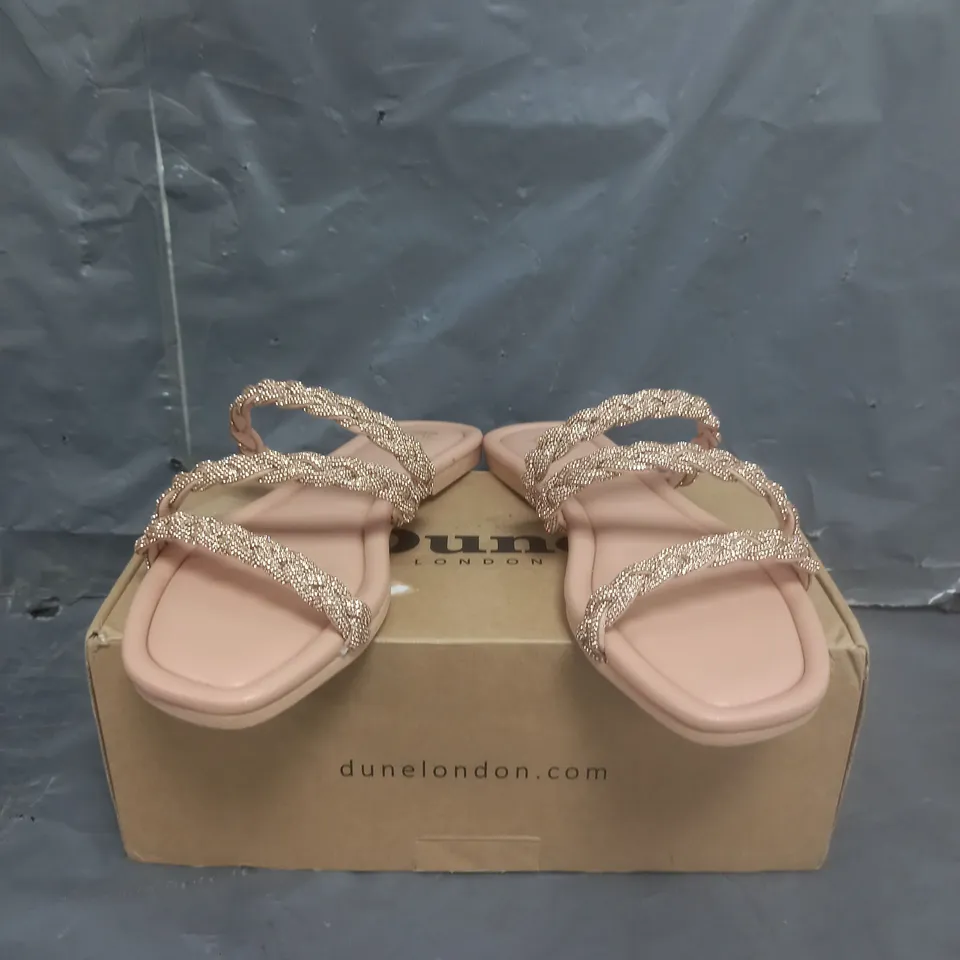 DUNE LONDON LASSA EMBELLISHED SANDALS BLUSH SIZE 6