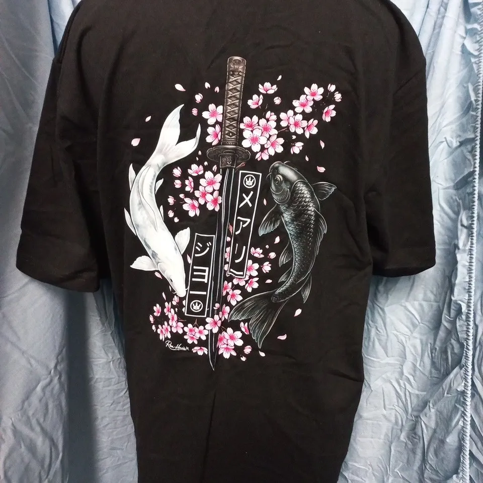 TERREIGN KOI THEMED BLACK T-SHIRT - XL