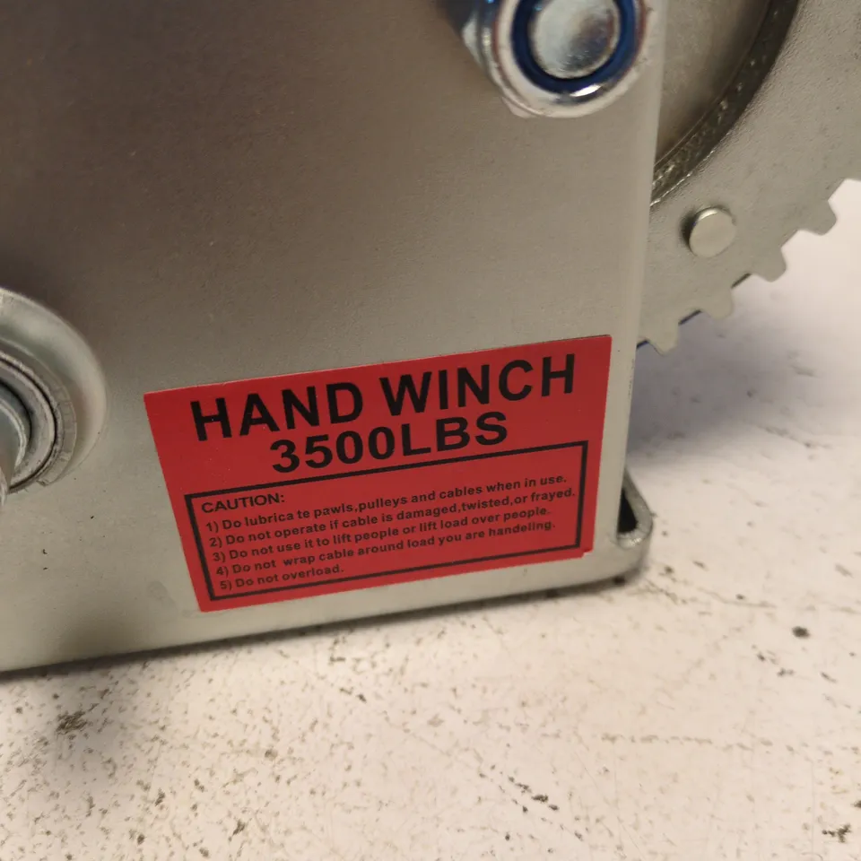 HAND WINCH 3500LBS – WITH BLUE STRAP