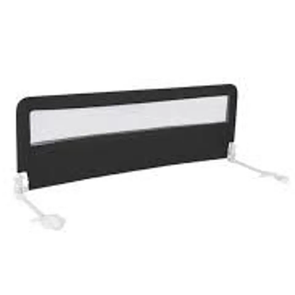 BOXED FOLDABLE BABY BED RAIL GUARD WITH WASHABLE COVER AND SAFETY STRAP - BLACK