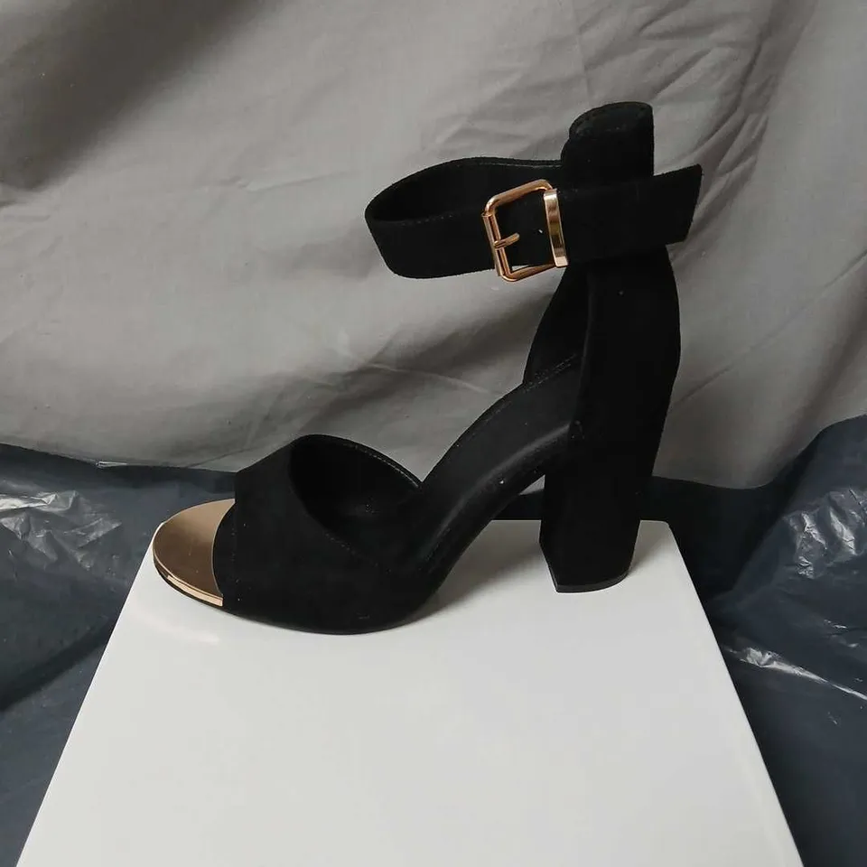 GRACEN BLACK BLOCK HEELS – WOMEN'S SANDALS, UK 7 (EU 40)