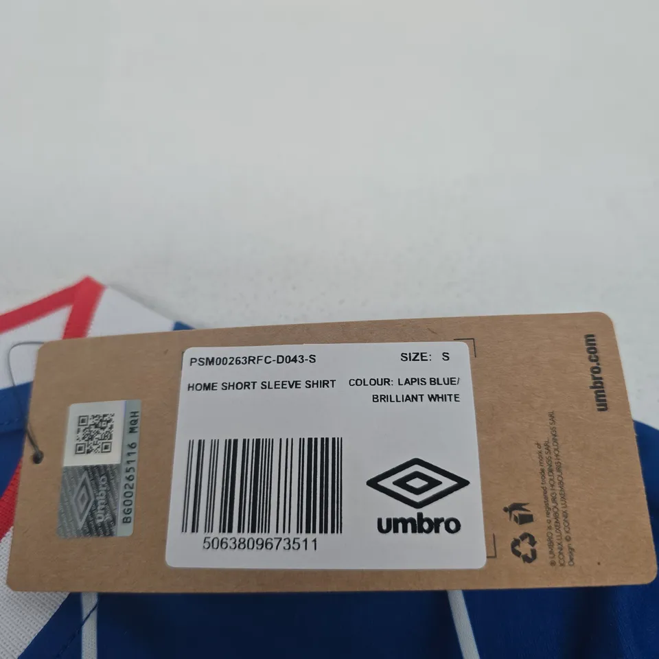 RANGER FC HOME FOOTBALL JERSEY UMBRO SMALL