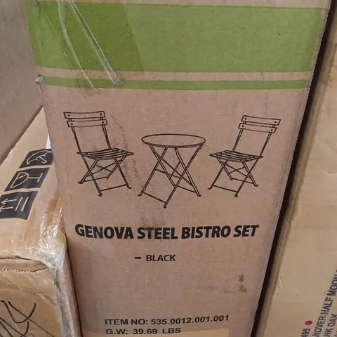 BOXED GRANDPATIO GENOVA STEEL BISTRO SET - BLACK (1 BOX)